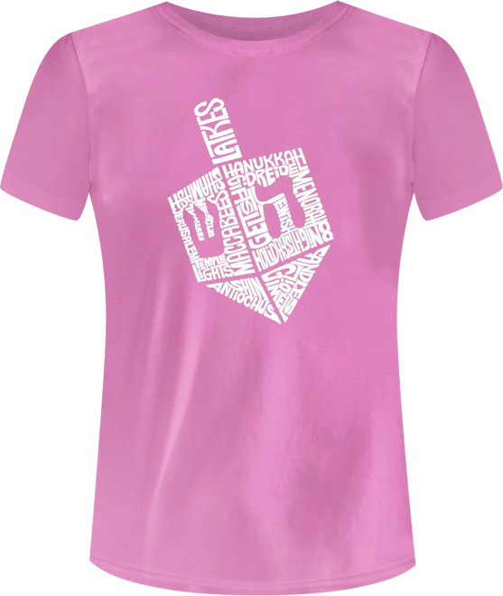 Women's Hanukkah Dreidel Word Art Short Sleeve T-shirt