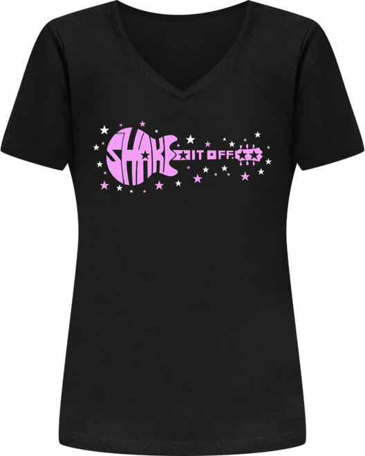 Women's Shake It Off Word Art V-neck T-shirt
