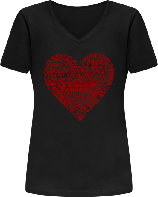 Women's Love Yourself Word Art V-neck T-shirt