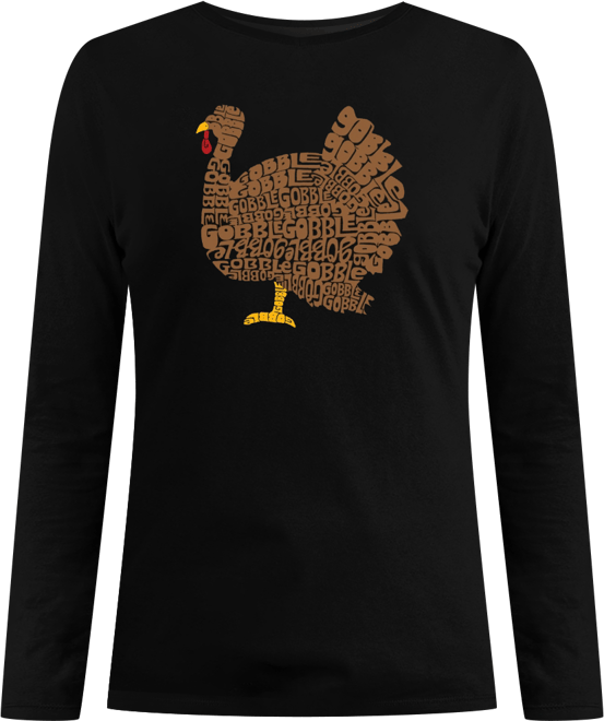 Women's Thanksgiving Word Art Long Sleeve T-shirt
