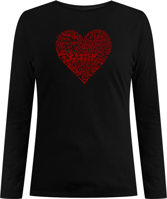 Women's Love Yourself Word Art Long Sleeve T-shirt
