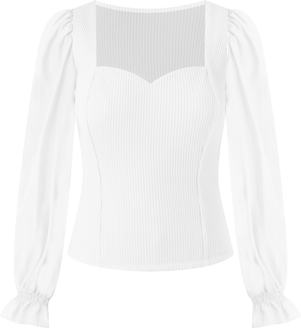 Women's Organza Sleeve Knit Top