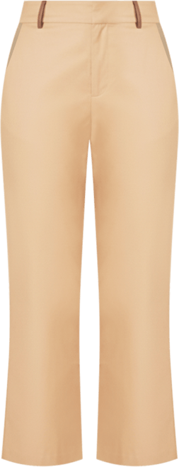 Women's Twill Cropped Flared Hem Pants