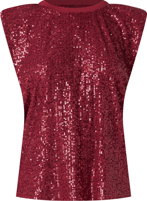 Women's Sequin Shoulder Pad Top