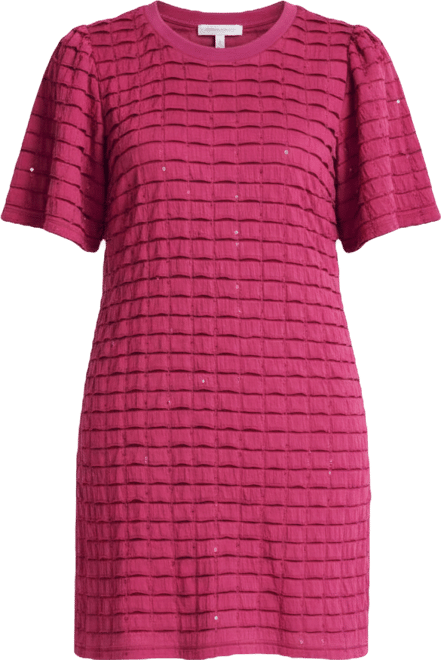 Women's Tiered Jersey Mini Dress With Embroidery