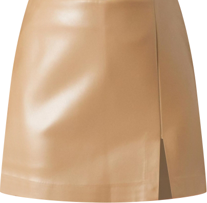 Women's Pu Slit Detail Skort
