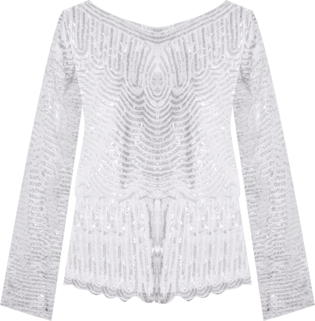 Women's Peplum Sequins Top