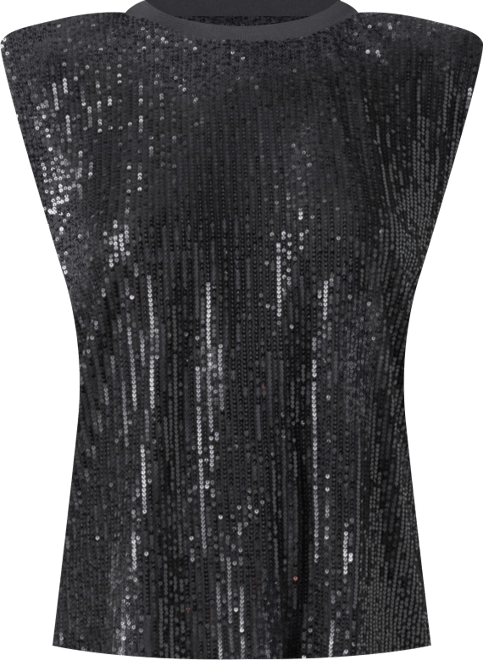 Women's Sequin Shoulder Pad Top