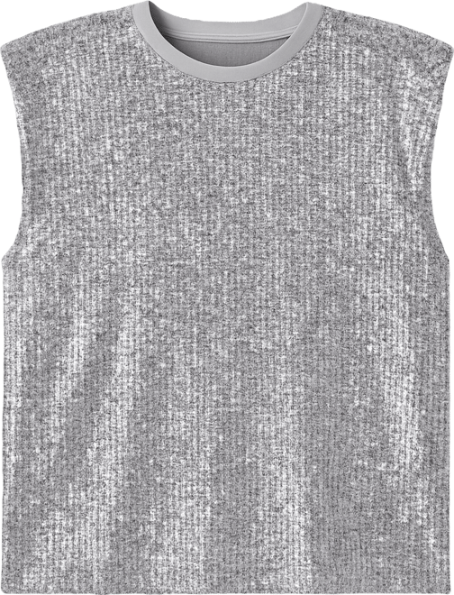 Women's Sequin Shoulder Pad Top