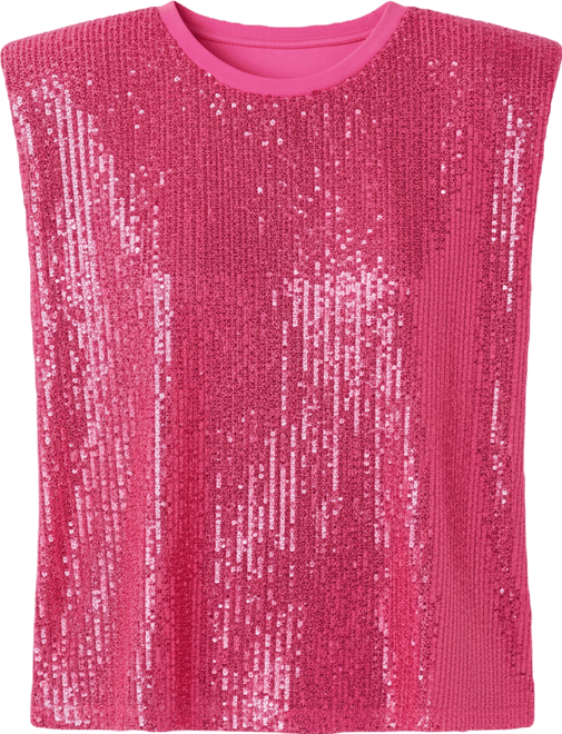 Women's Sequin Shoulder Pad Top