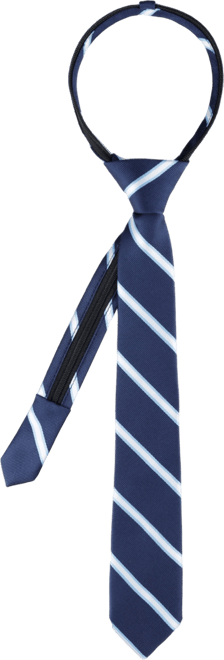 Boys Striped Pre-Tied Zipper Tie