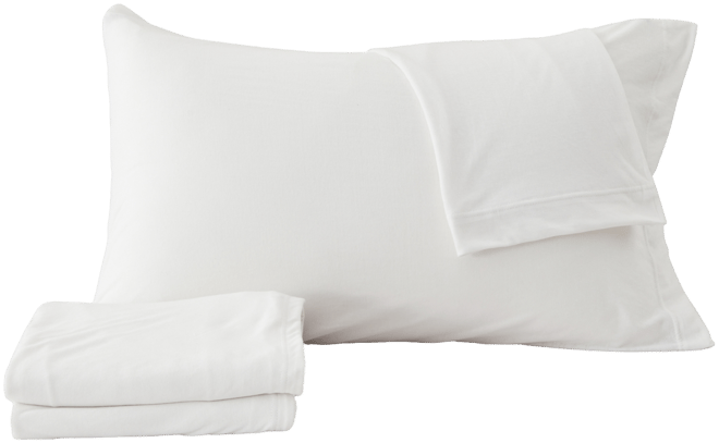 Premium Comforts Heathered Melange T-shirt Jersey Knit Cotton Blend 4 Piece Sheet Set, California King