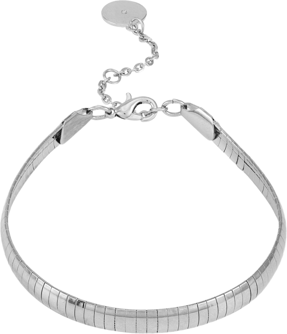 Silver-Tone Line Snake Chain Bracelet, 7.5"