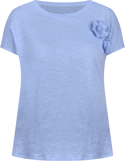 Petite Short Sleeve Slub Knit Top