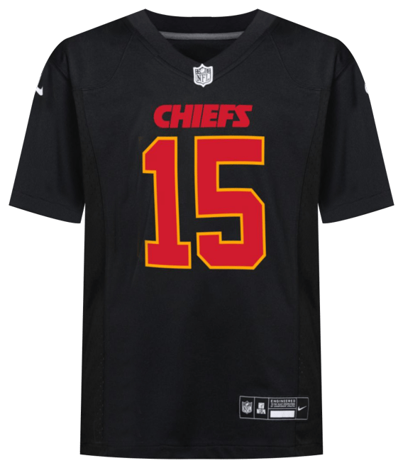 Nike Youth Kansas City Chiefs Patrick Mahomes #15 Black Game