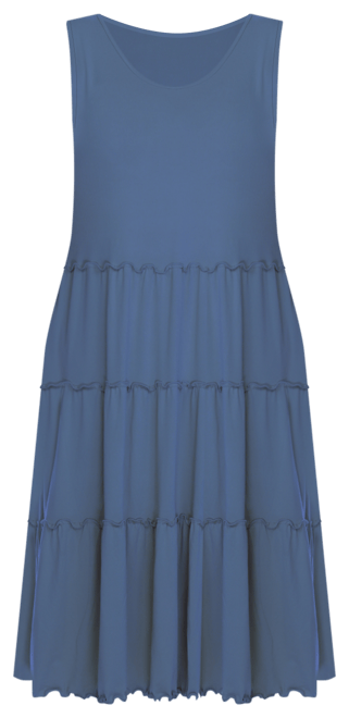 Plus Size Scoop Neck Tiered Midi Dress