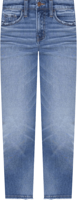 Women's Mid Rise Cropped Step Hem Straight Jeans