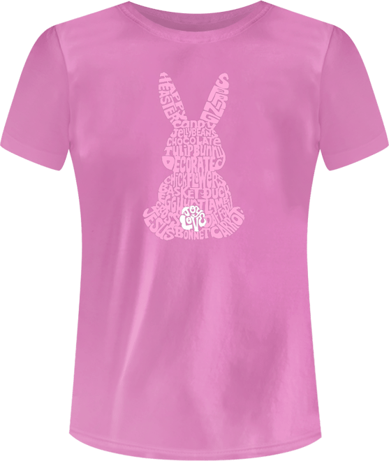 Women's Word Art Easter Bunny Short Sleeve T-shirt