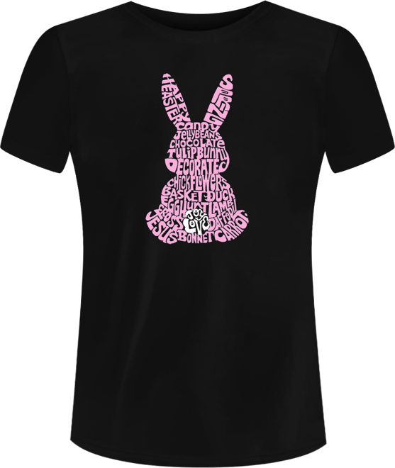 Women's Word Art Easter Bunny Short Sleeve T-shirt