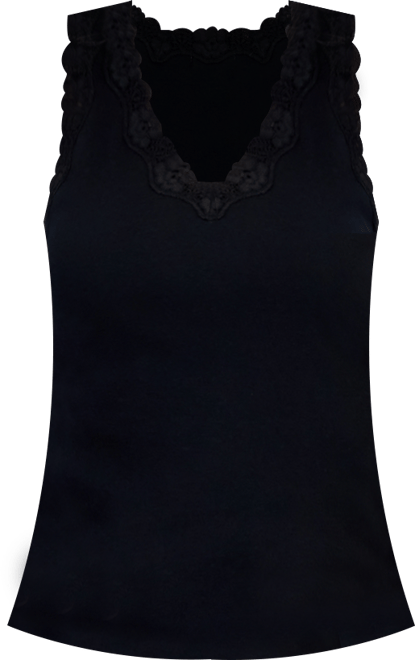 Women's Lace-Trim Cotton Tank Top, Exclusively at Macy's
