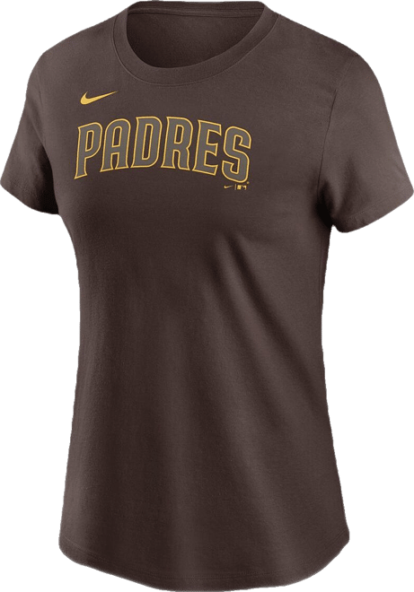 Women's  Brown San Diego Padres Wordmark T-shirt