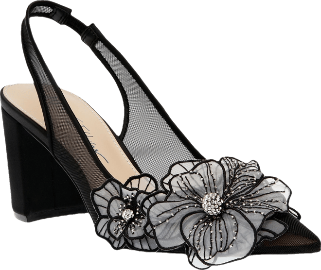 Women's Petra Flower Applique Slingback Pumps