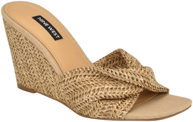 Women's Nikhil Slip-On Square Toe Wedge Sandals