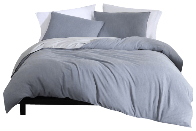 Closeout!  Tencel Reversible Solid 3 Piece Duvet Cover Set, Queen