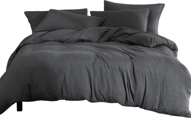 Modern Cotton Melange Jersey 3 Piece Comforter Set, King