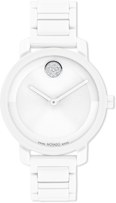 Women's Swiss Bold Evolution 2.0 White Ceramic Bracelet Watch 34mm