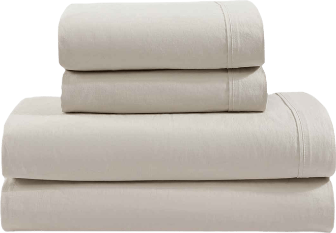 Closeout!  Washed Cotton Percale 4-Pc. Sheet Set, King