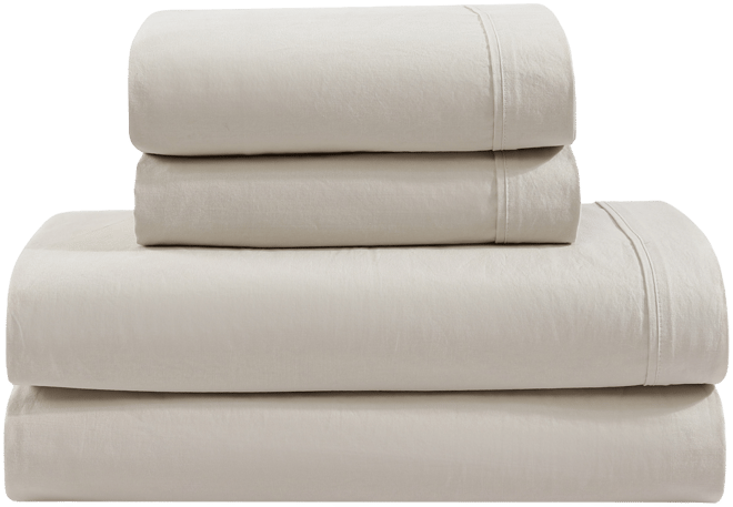 Closeout!  Washed Cotton Percale 4-Pc. Sheet Set, Queen