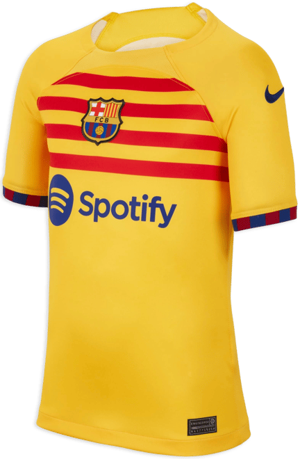 FC Barcelona complementario 2023/24 Stadium Jersey de fútbol Nike Dri-FIT para niños talla grande