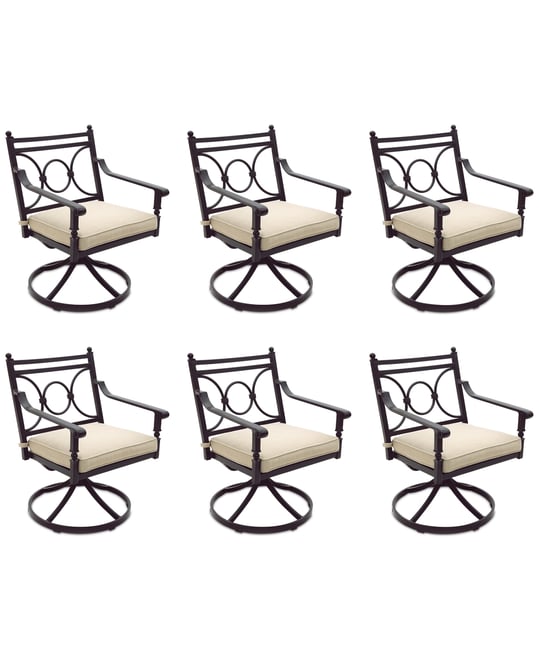 Wythburn Mix and Match Scroll Outdoor Swivel Chairs, Set of 6, Created for Macy's