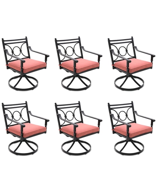 Wythburn Mix and Match Scroll Outdoor Swivel Chairs, Set of 6, Created for Macy's