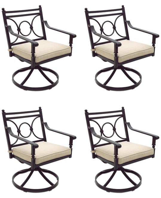 Wythburn Mix and Match Scroll Outdoor Swivel Chairs, Set of 4, Created for Macy's