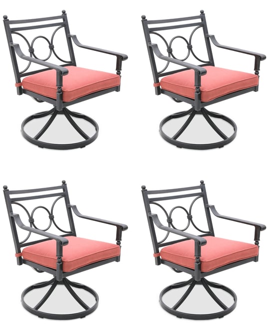 Wythburn Mix and Match Scroll Outdoor Swivel Chairs, Set of 4, Created for Macy's