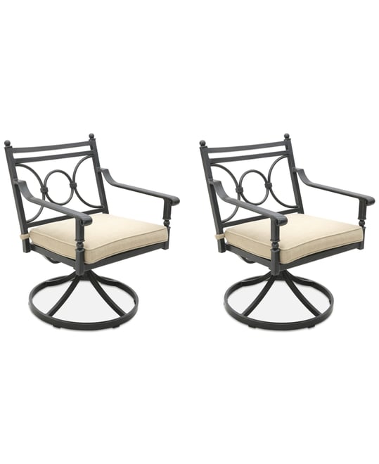 Wythburn Mix and Match Scroll Outdoor Swivel Chairs, Set of 2, Created for Macy's