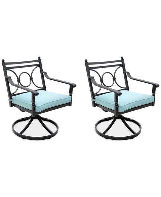 Wythburn Mix and Match Scroll Outdoor Swivel Chairs, Set of 2, Created for Macy's
