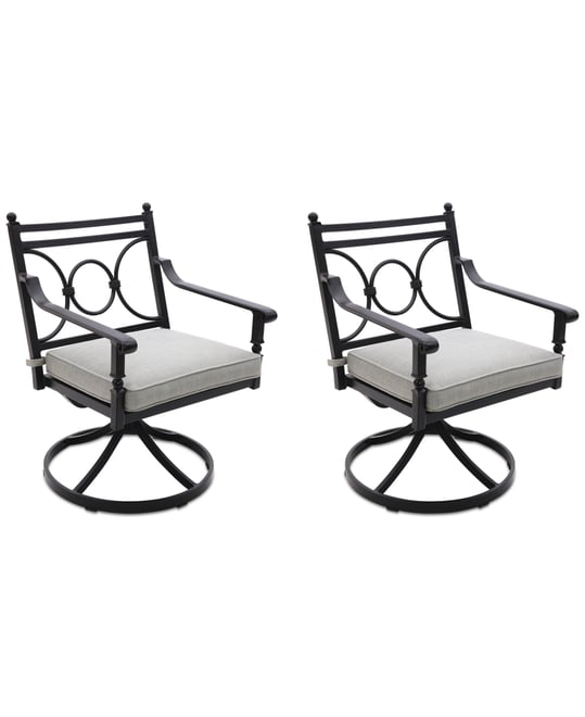 Wythburn Mix and Match Scroll Outdoor Swivel Chairs, Set of 2, Created for Macy's