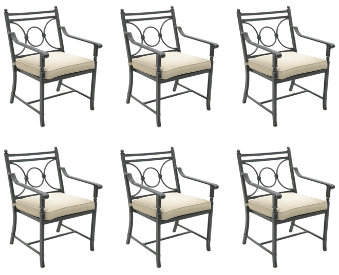Wythburn Mix and Match Scroll Outdoor Dining Chairs, Set of 6, Created for Macy's
