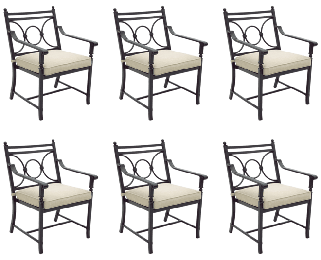 Wythburn Mix and Match Scroll Outdoor Dining Chairs, Set of 6, Created for Macy's