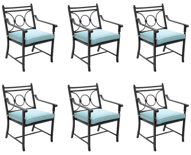 Wythburn Mix and Match Scroll Outdoor Dining Chairs, Set of 6, Created for Macy's