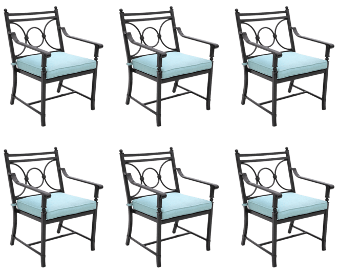 Wythburn Mix and Match Scroll Outdoor Dining Chairs, Set of 6, Created for Macy's