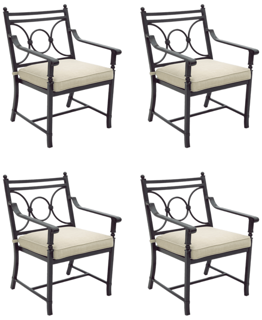 Wythburn Mix and Match Scroll Outdoor Dining Chairs, Set of 4, Created for Macy's