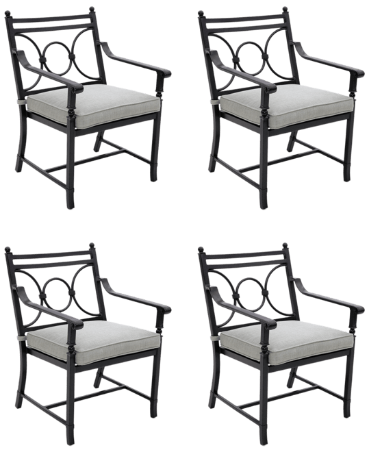 Wythburn Mix and Match Scroll Outdoor Dining Chairs, Set of 4, Created for Macy's