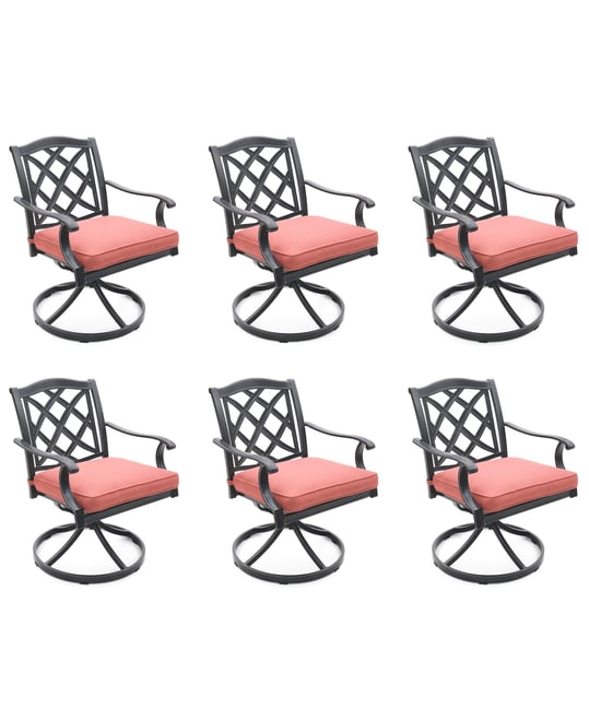 Wythburn Mix and Match Lattice Outdoor Swivel Chairs, Set of 6, Created for Macy's