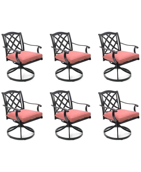 Wythburn Mix and Match Lattice Outdoor Swivel Chairs, Set of 6, Created for Macy's