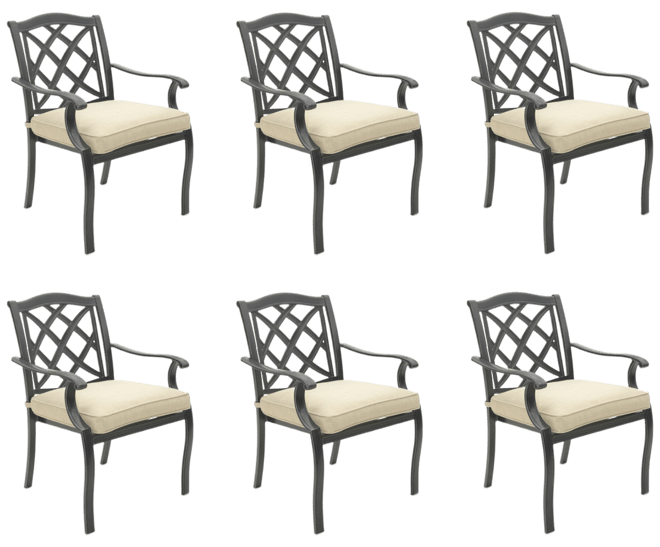 Wythburn Mix and Match Lattice Outdoor Dining Chairs, Set of 6, Created for Macy's