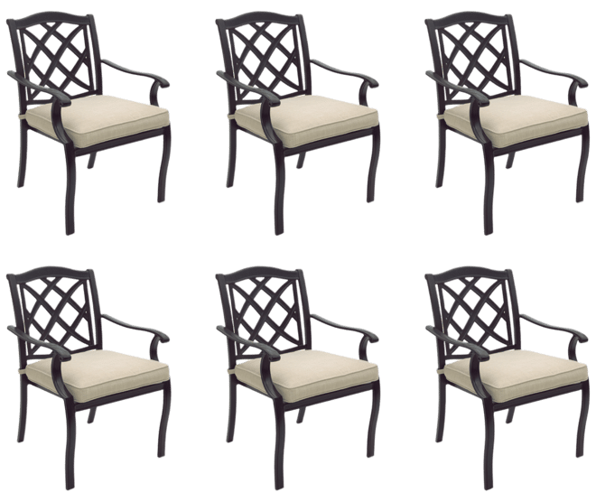 Wythburn Mix and Match Lattice Outdoor Dining Chairs, Set of 6, Created for Macy's